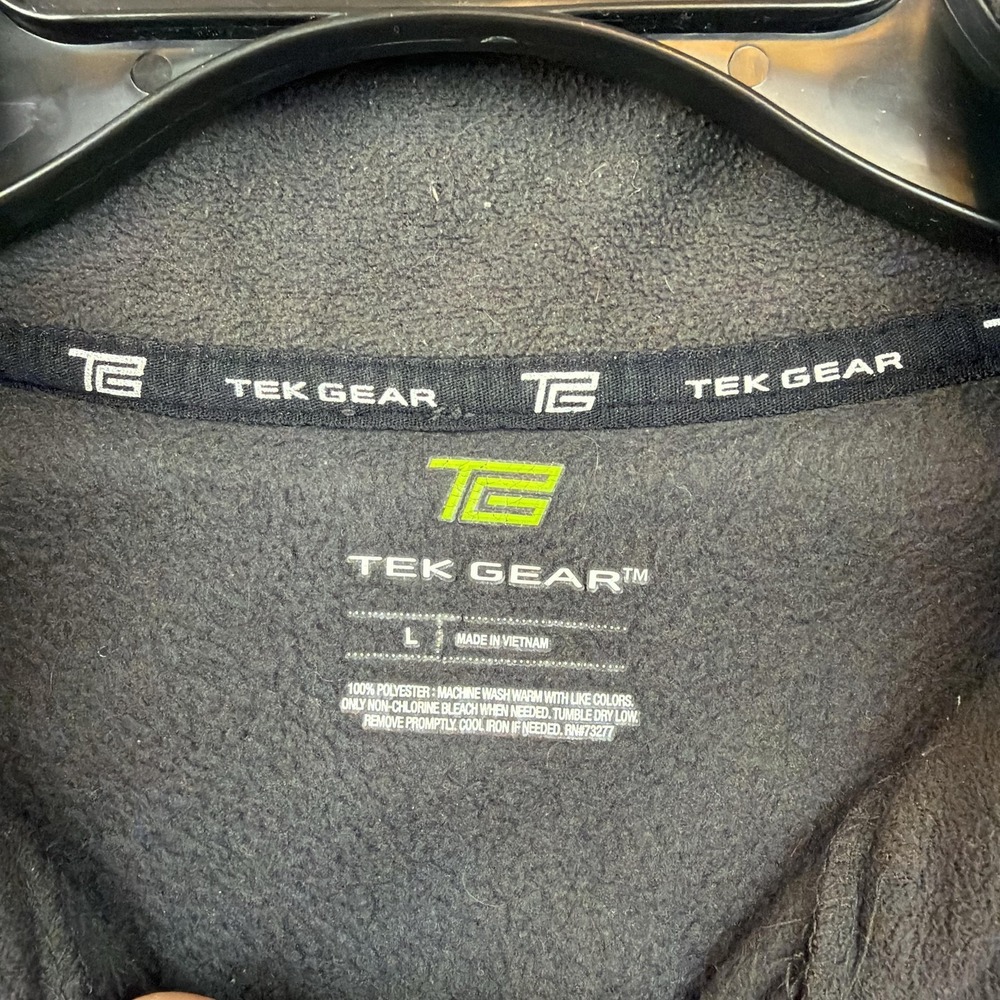 Tek Gear Jacket Mens Large Gray Full Zip Fleece Stand Collar Casual Outerwear - Picture 3 of 8